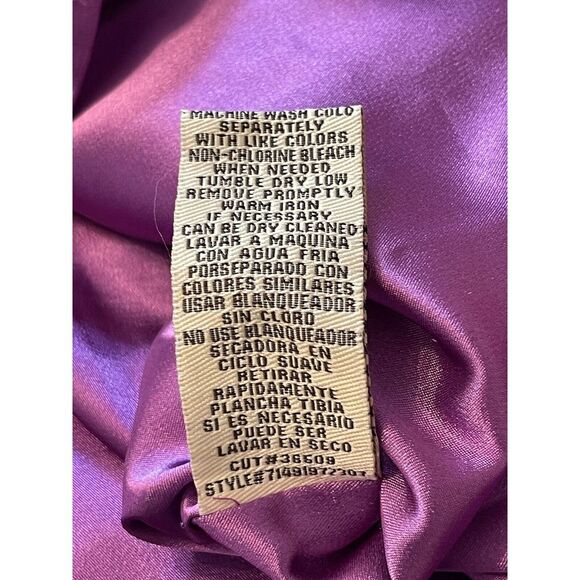 Eci New York‎ Dress size 2 Silky Slip Babydoll Purple Paisley Boho - Picture 6 of 8